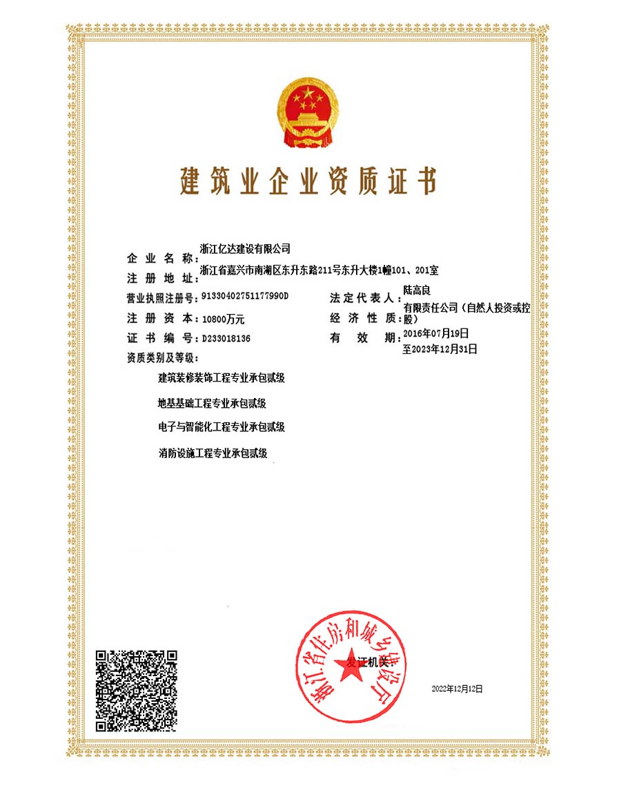 资质证书贰级20231231